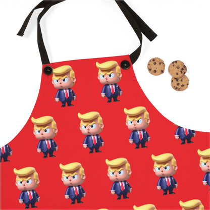 Little Trump Cartoon MAGA Poly Twill Kitchen BBQ Apron gift present