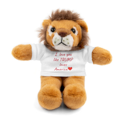 I love you like TRUMP loves America Stuffed Animals with Tee MAGA Choose color