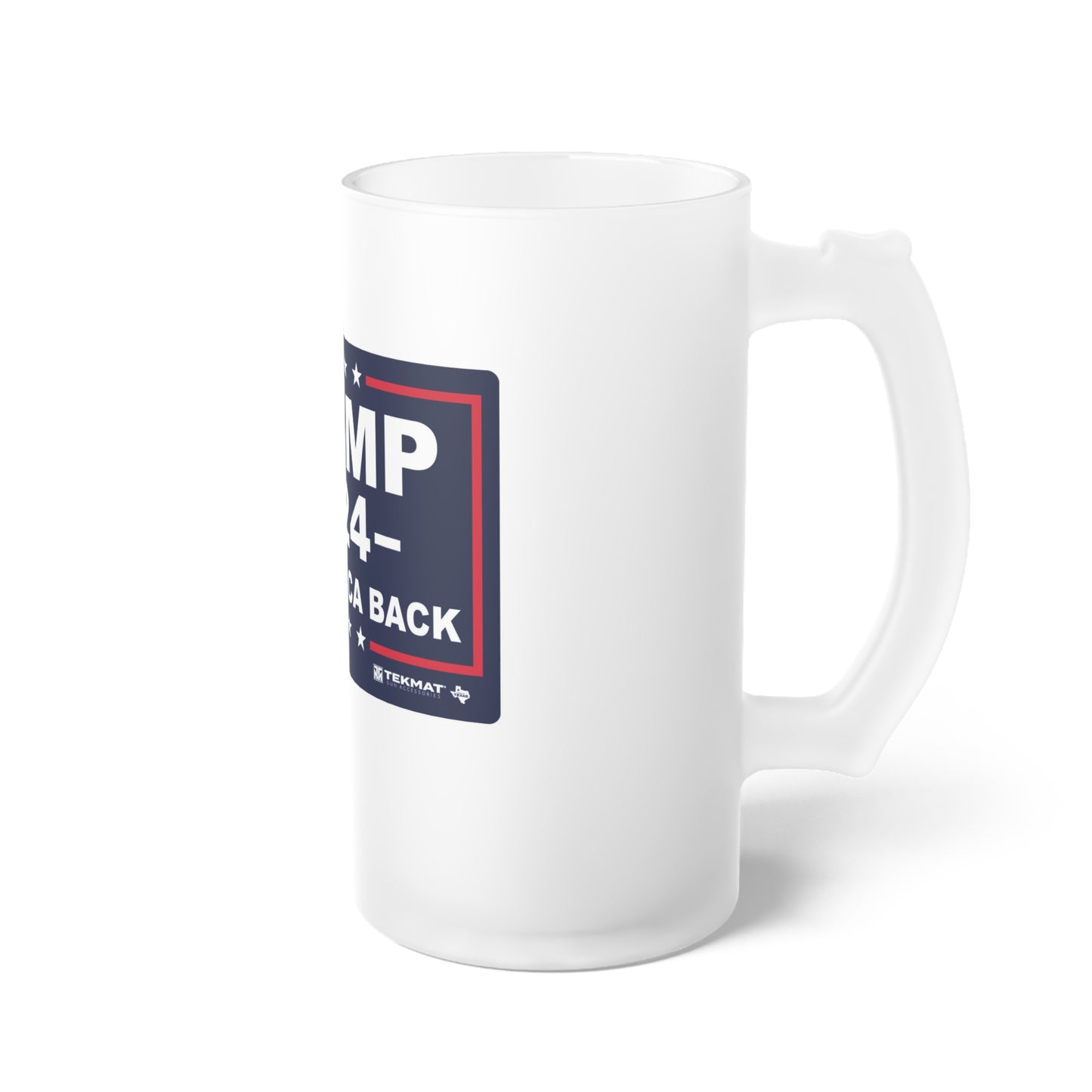 Trump 2024 Take America Back Frosted Glass Beer Pint 16oz Mug MAGA
