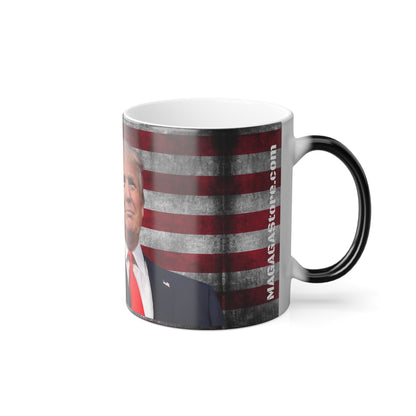 Color Changing Trump American Flag Heat Reacting Coffee Mug 11oz