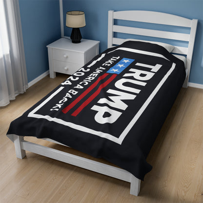 Trump 2024 Take America Back Velveteen Plush Blanket Mother's Father's Day Anniversary Gift Present