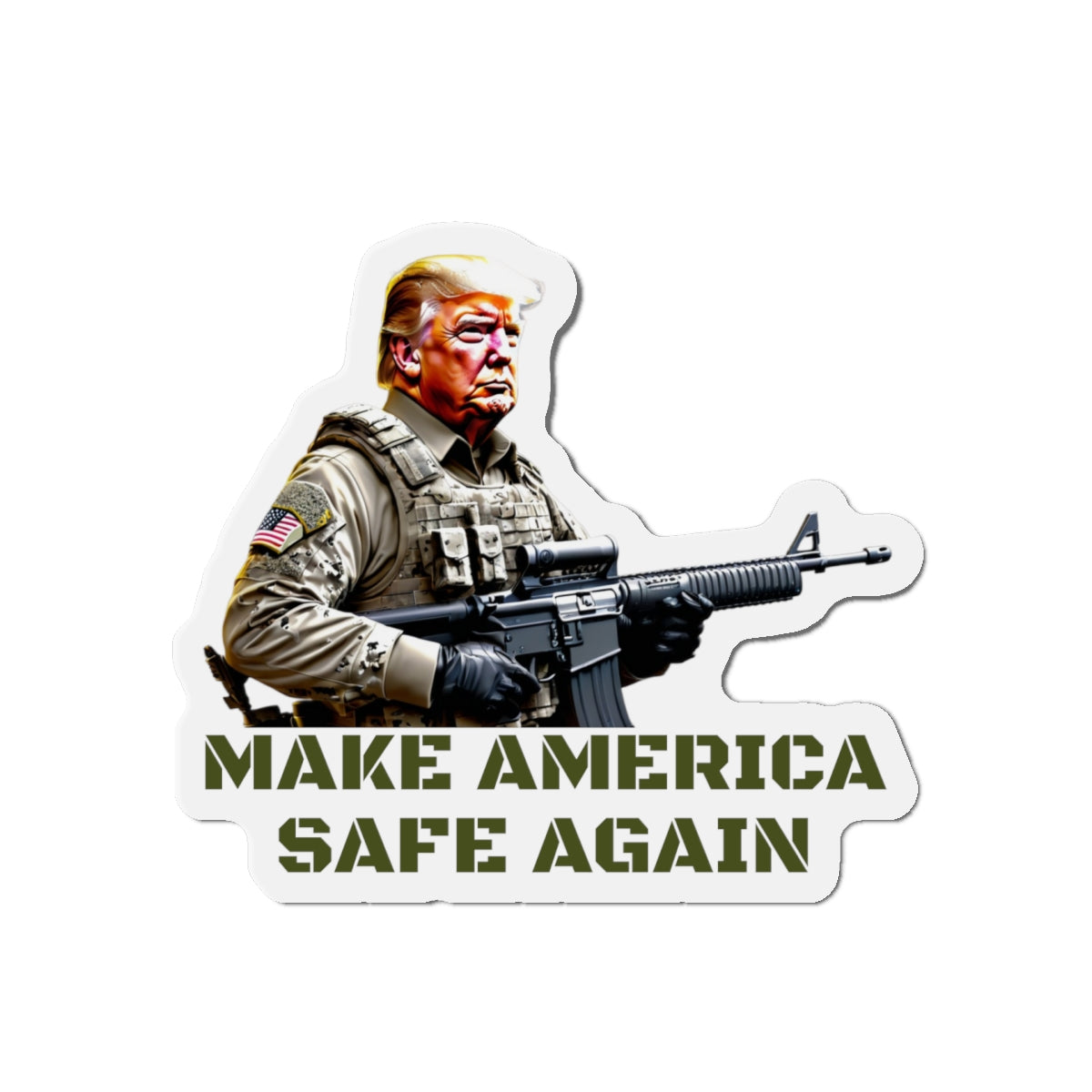 Make America Safe Again Military Trump Die-Cut Magnet