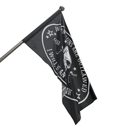 When Guns are outlawed I'll be an outlaw 2A High Definition Print Outdoor indoor Flag