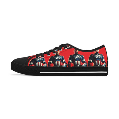 Captain Trump America Red All Over Print Women's Low Top Sneakers