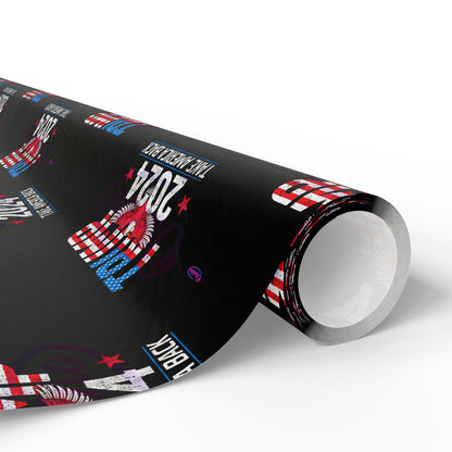 Trump 2024 Take America Back Black Birthday Gift Present Wrapping Paper MAGA