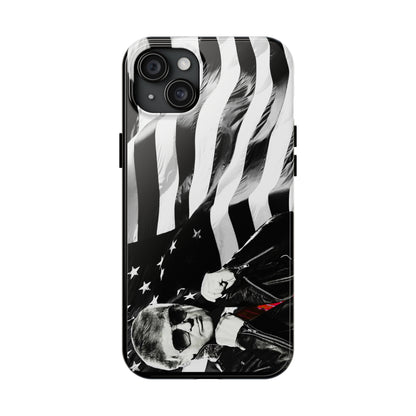 Cool Trump in Leather Jacket Black and White Apple iPhone Tough Phone Cases