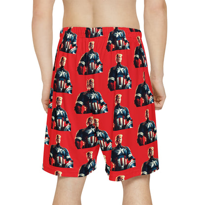 Captain Trump Hero Red All over Print Men’s Sports Athletic Shorts