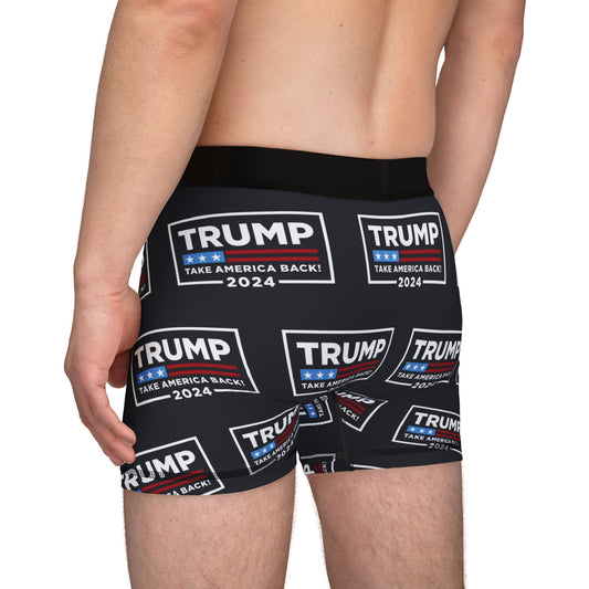 Trump 2024 Take America Back Black MAGA All over Men's Boxer Briefs Underwear