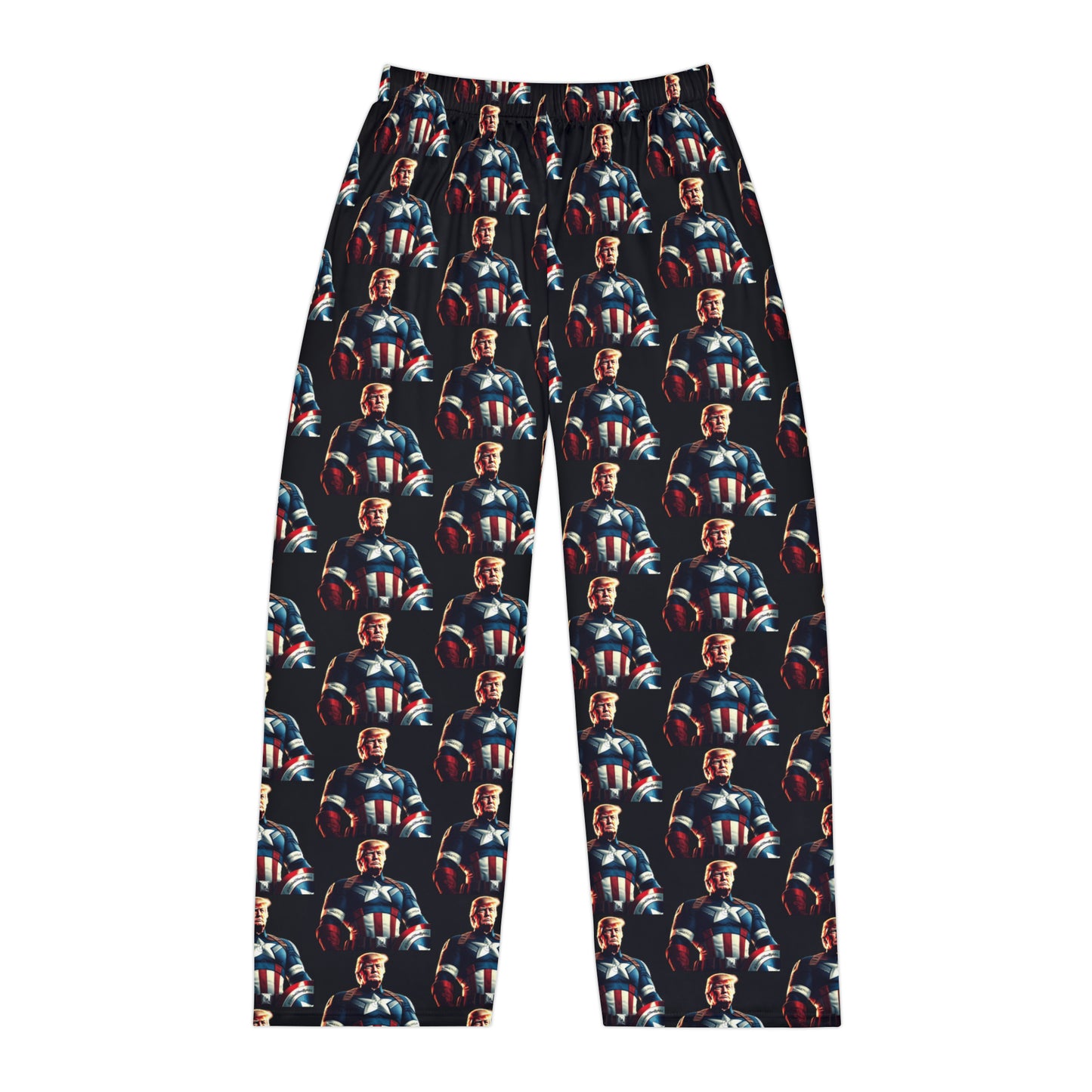 Captain Trump America Black Men's Polyester Lounge Comfy Pajama Pants