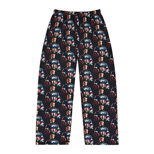 Captain Trump America Black Men's Polyester Lounge Comfy Pajama Pants