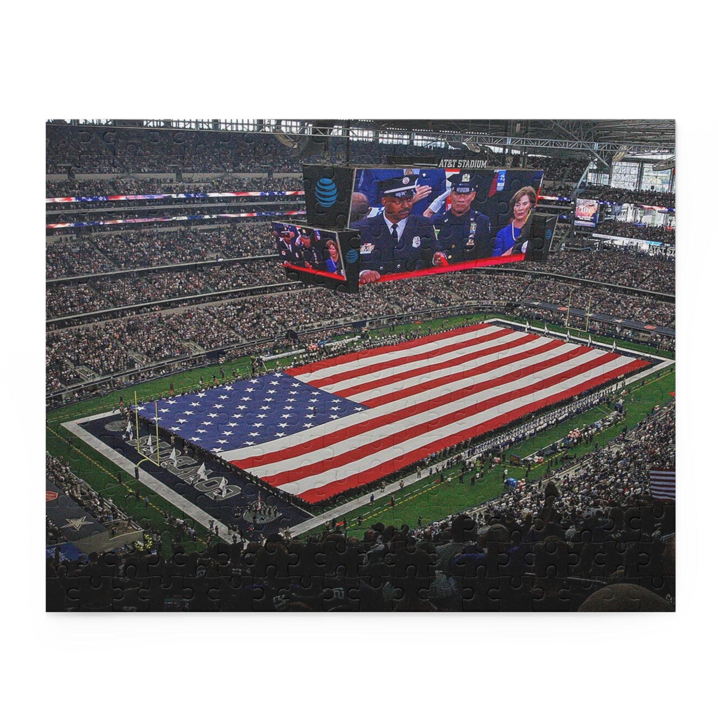 Dallas Cowboys Stadium Puzzle (252-Piece) NFL Football American flag Dak Prescot
