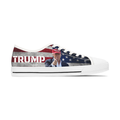 Trump American Flag MAGA Women's Low Top Sneakers Shoes