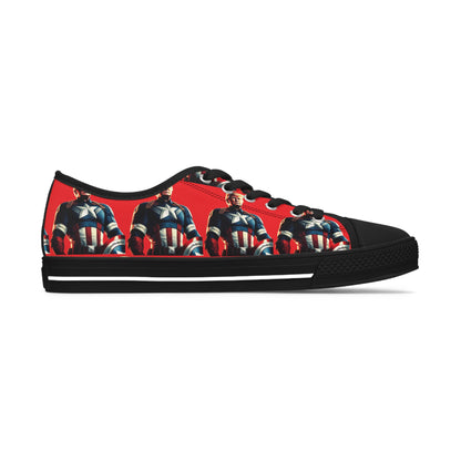 Captain Trump America Red All Over Print Women's Low Top Sneakers