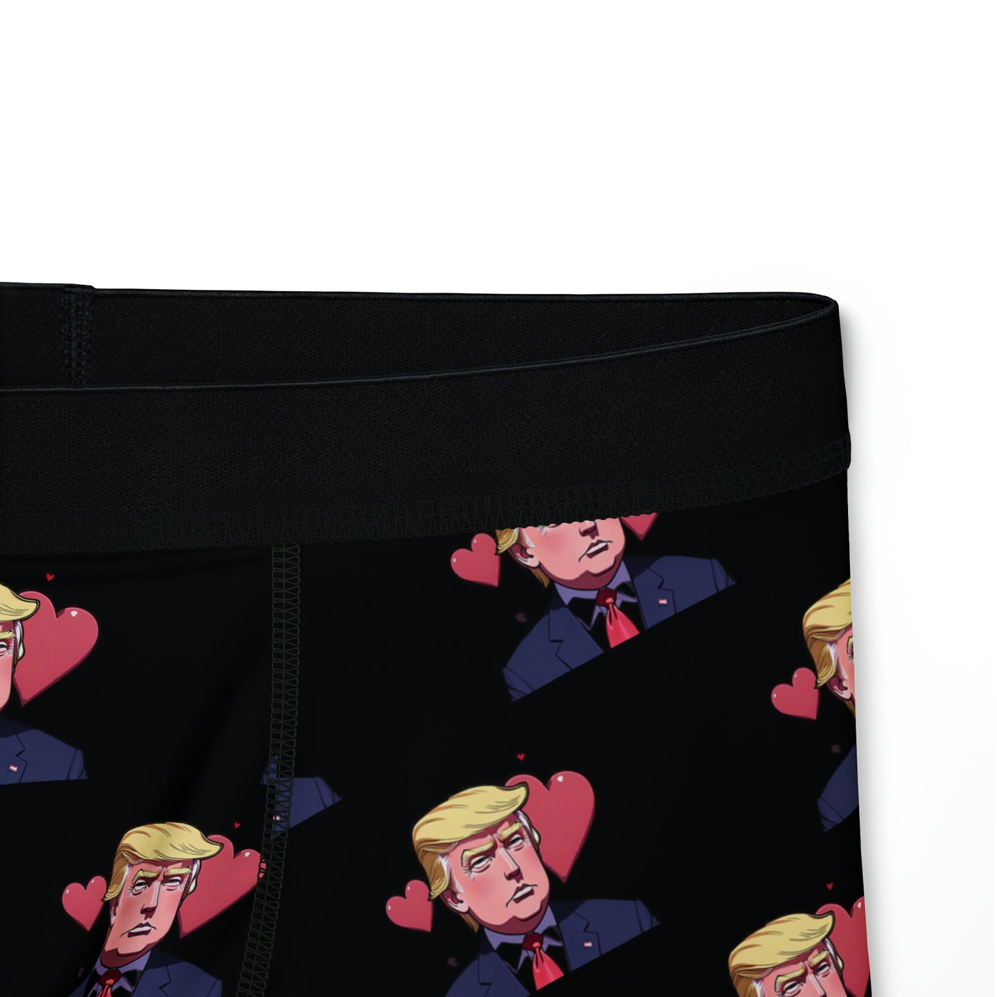Trump with Hearts Black All over print Men's Boxer Briefs