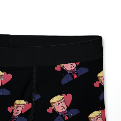 Trump with Hearts Black All over print Men's Boxer Briefs