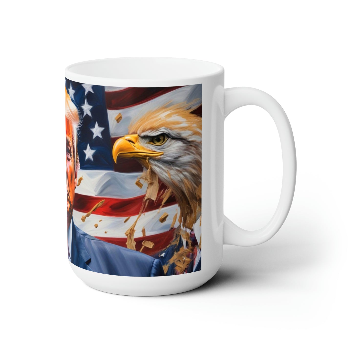 Donald Trump with American Eagles Ceramic Jumbo Coffee Mug 15oz