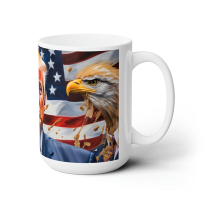 Donald Trump with American Eagles Ceramic Jumbo Coffee Mug 15oz