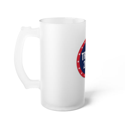 Trump 2024 America Circle logo Frosted Glass Beer Pint 16oz Mug MAGA
