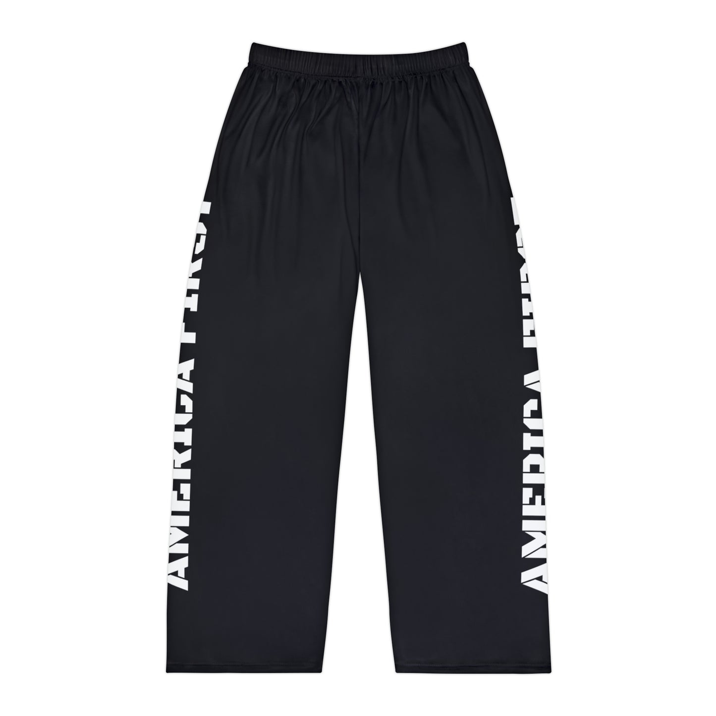 America First Black Men's Polyester Lounge Comfy Pajama Pants Trump