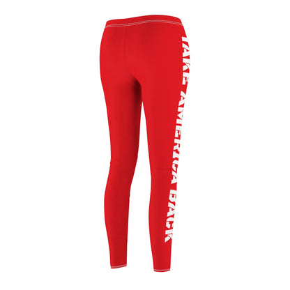Take America Back Red Women's Casual Leggings Trump MAGA