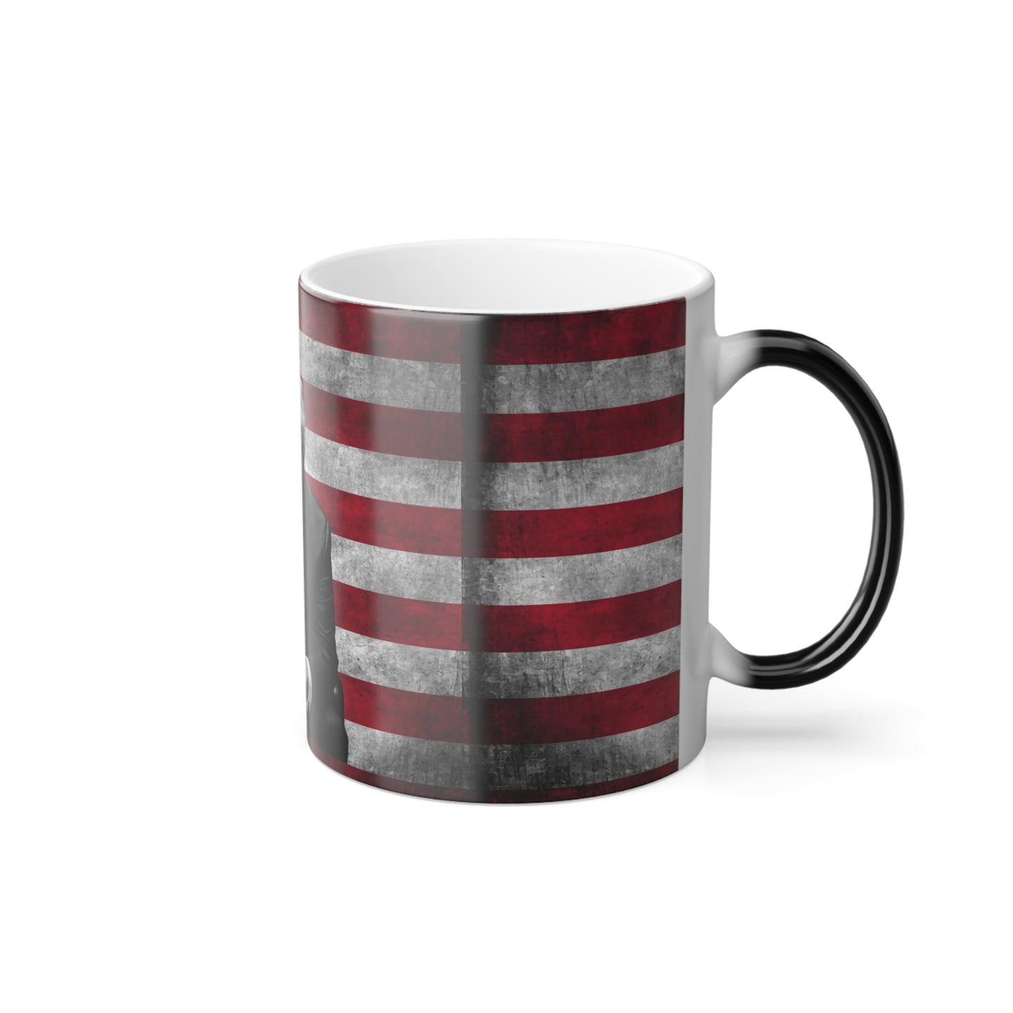 Color Morphing Trump with Gun 2A American Flag Heat Reacting See Pictures Coffee Mug 11oz