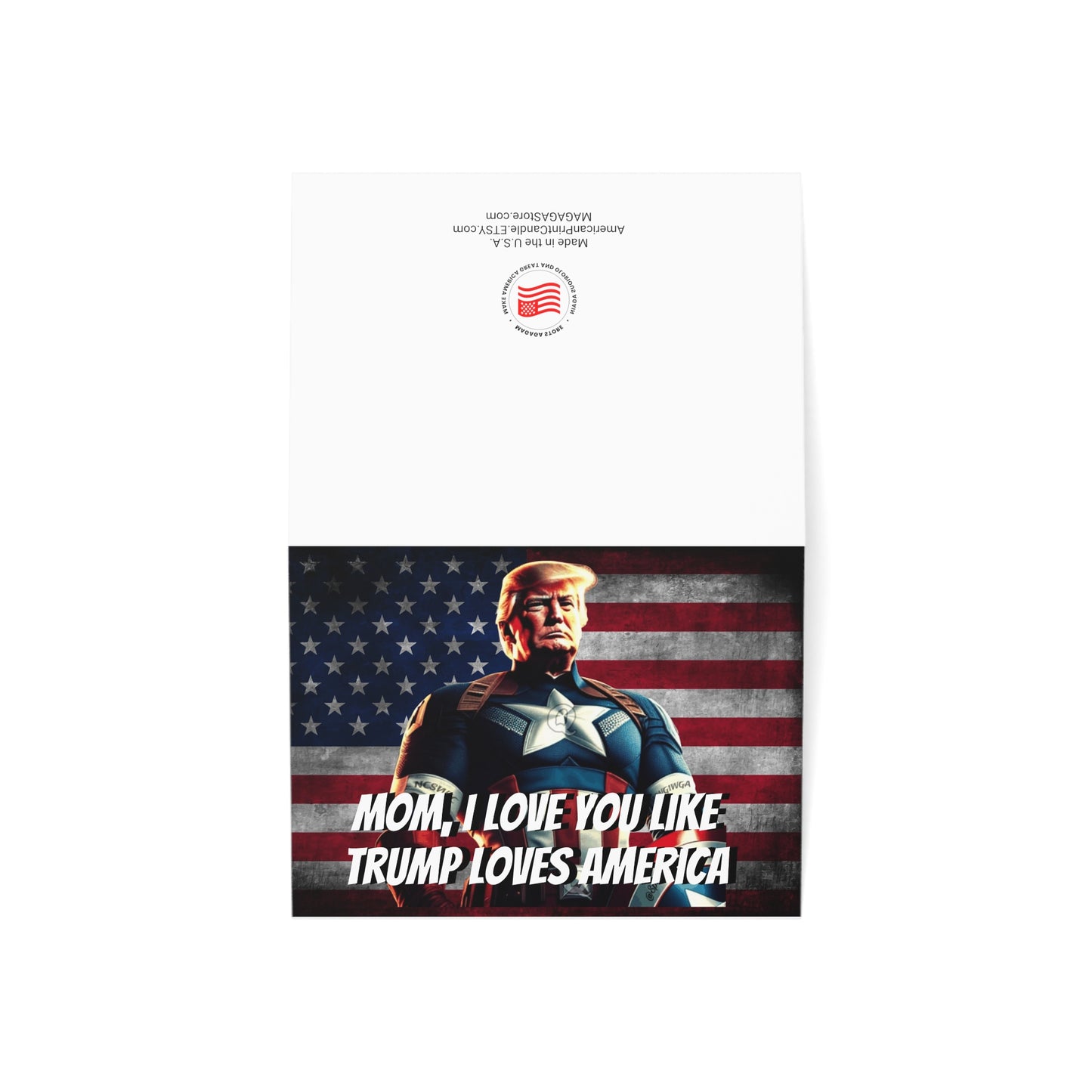 Captain Trump America MOM I love you like Trump Loves America Mothers Day Greeting Cards