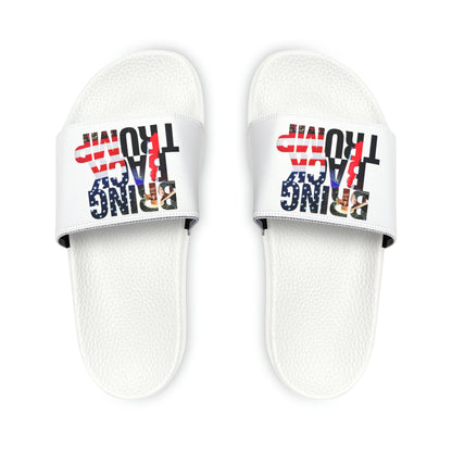 Women's Bring Back Trump 2024 MAGA Comfy PU Slide Sandals