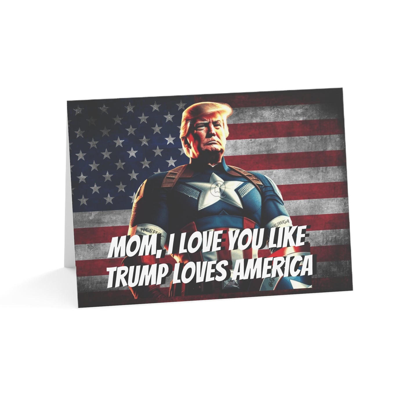 Captain Trump America MOM I love you like Trump Loves America Mothers Day Greeting Cards