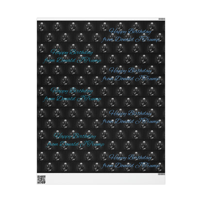 Happy Birthday From Donald J Trump Gift Wrapping Paper (Blue)