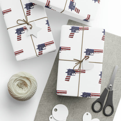American Flag Gun 2A Christmas Wrapping Paper