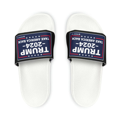 Women's Trump 2024 Take America Back Comfy PU Slide Sandals