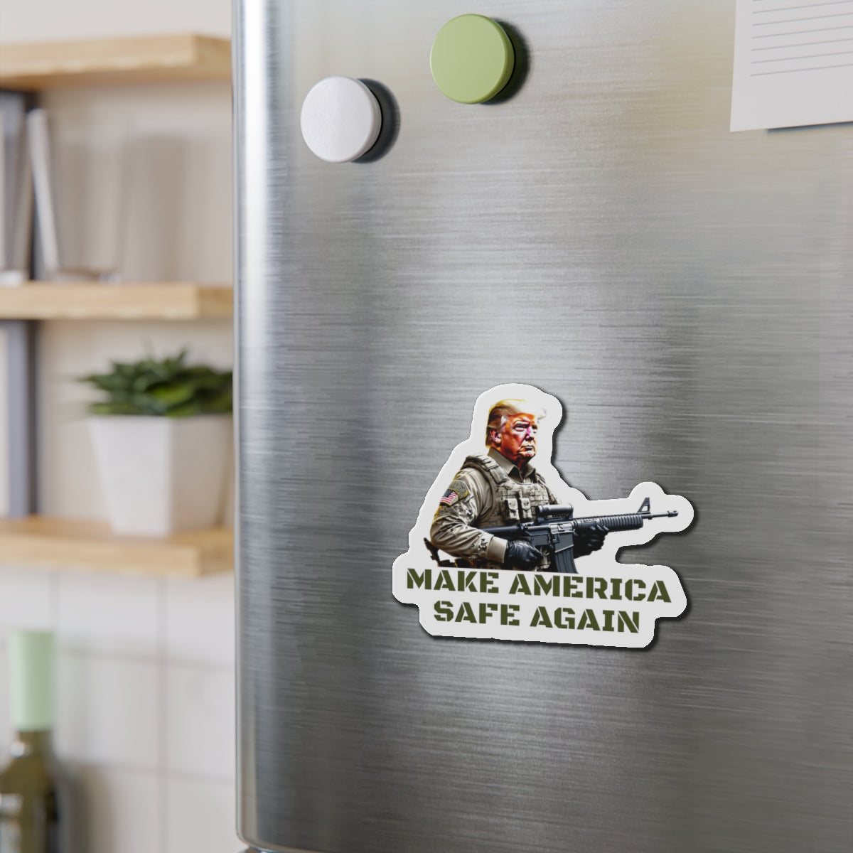 Make America Safe Again Military Trump Die-Cut Magnet