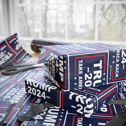Trump Take America Back Birthday Gift Present Wrapping Paper MAGA
