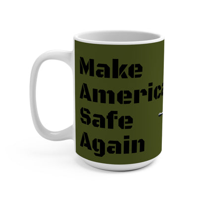 Make America Safe Again Soldier Trump Jumbo Ceramic Coffee Mug 15oz