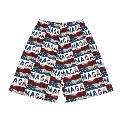 MAGA Trump Red White and Blue All over Print Men’s Sports Athletic Shorts