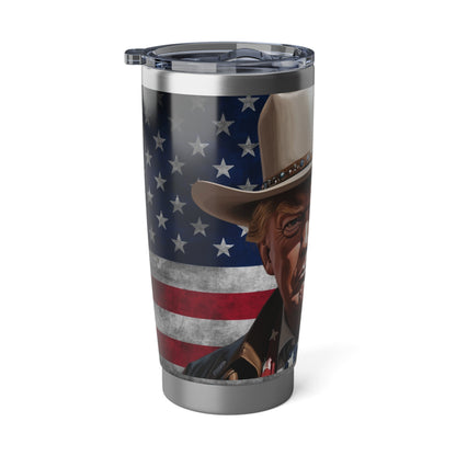 Cowboy Trump American Flag Stainless Vagabond 20oz Tumbler