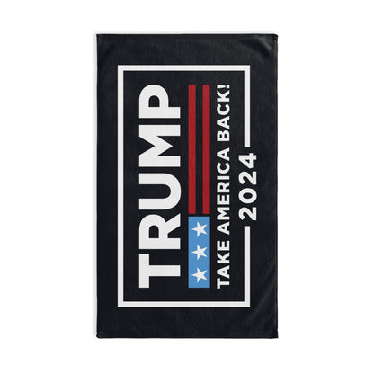 Trump 2024 Take Back America Black Kitchen Bathroom Soft Hand Towel