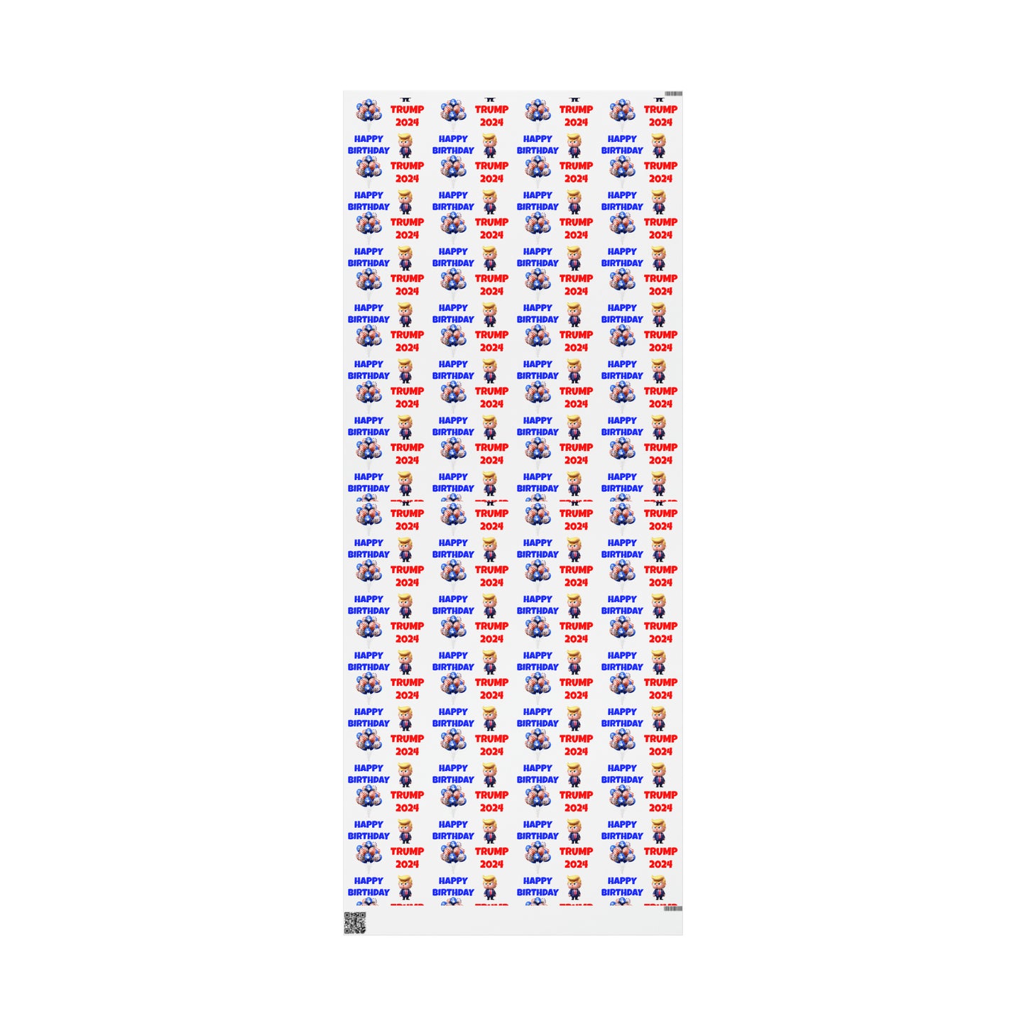 Happy Birthday Trump 2024 white MAGA Birthday Gift Present Wrapping Paper