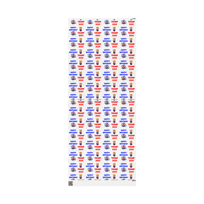Happy Birthday Trump 2024 white MAGA Birthday Gift Present Wrapping Paper