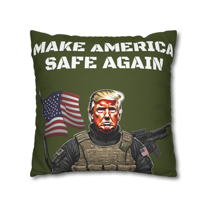 Make America Safe Again Soldier Trump 2 sided Throw Pillow Case