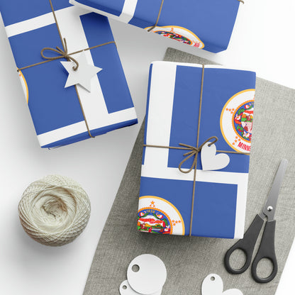 The ORIGINAL Minnesota State Flag Birthday Gift Wrapping Paper Don't Change our flag