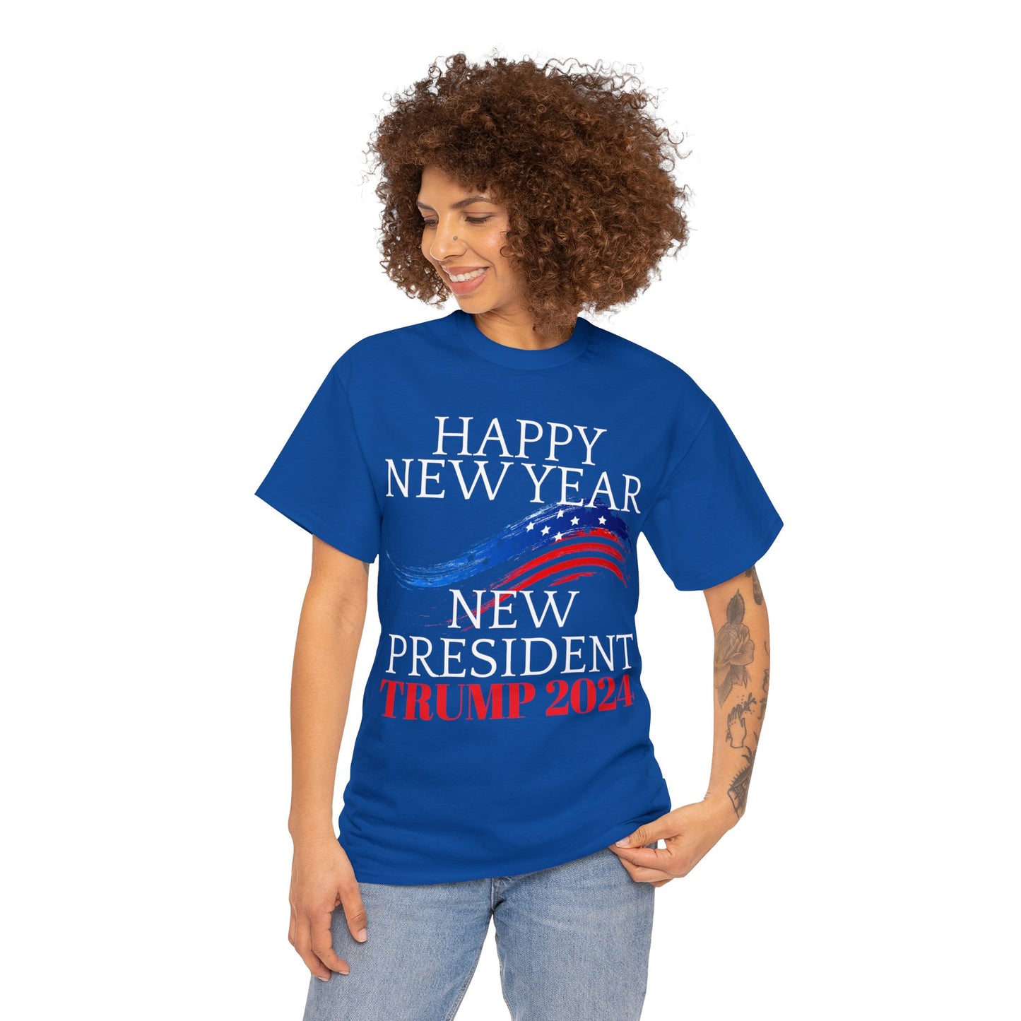 Happy New Year New President Trump 2024 Unisex Heavy Cotton Tee