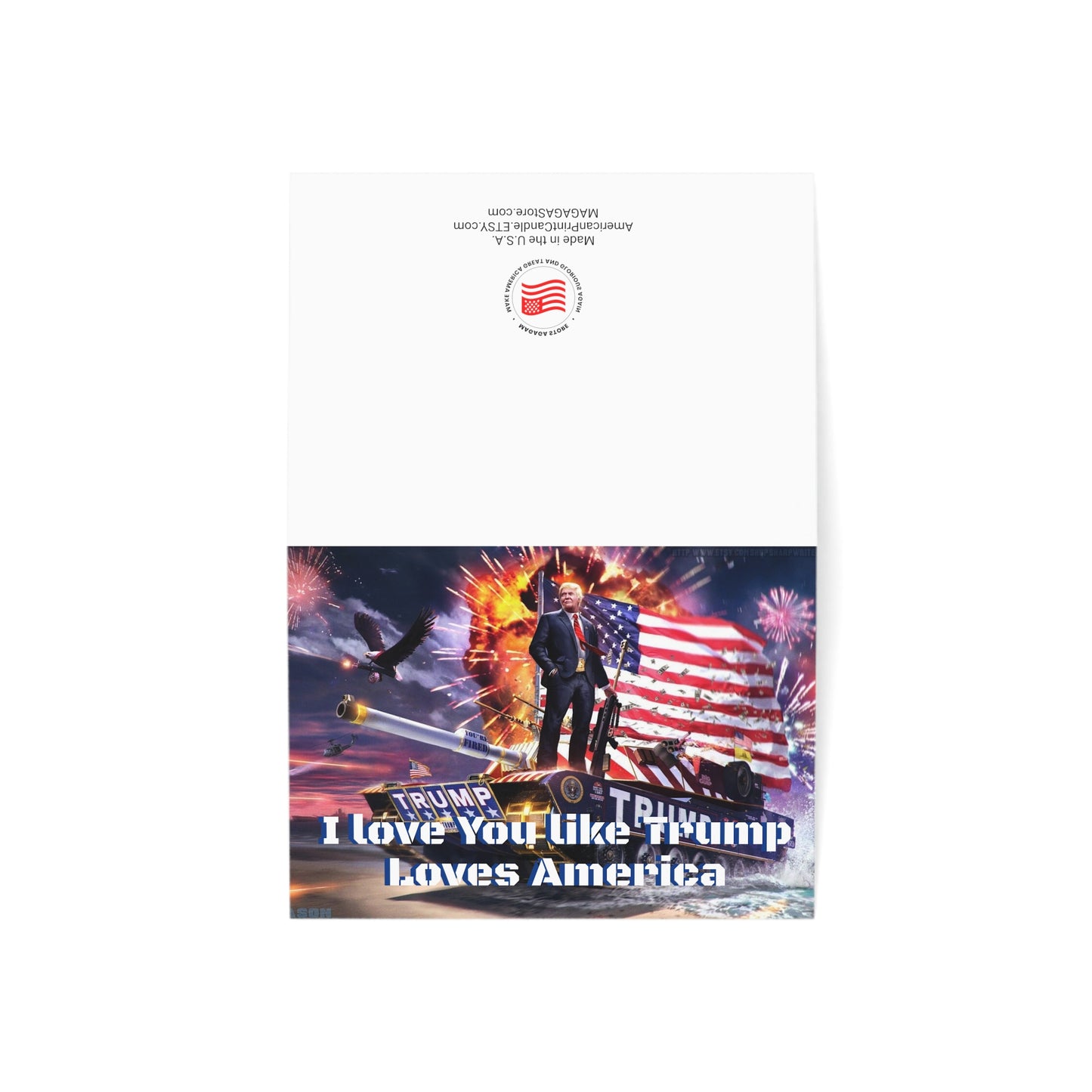 I love you like Trump Loves America MAGA Solider Anniversary Greeting Cards
