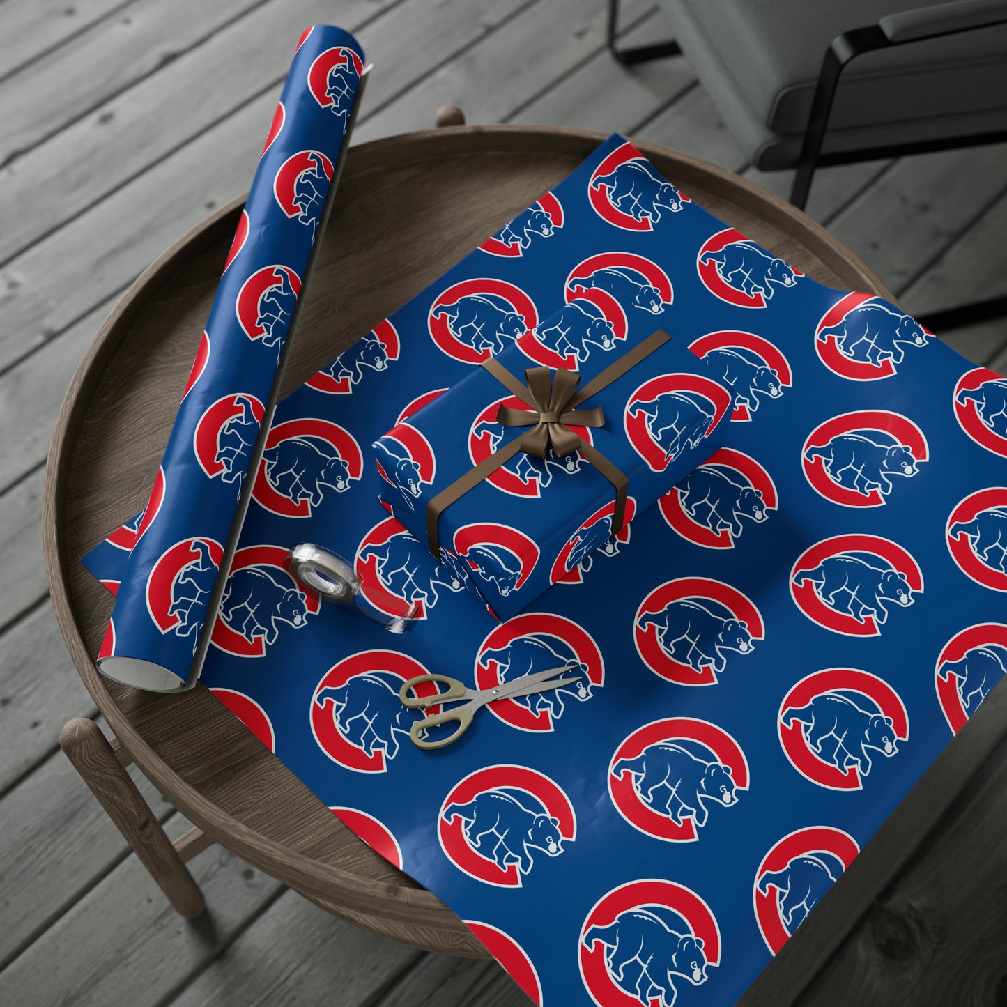 Chicago Cubs Baseball MLB Birthday Gift Wrapping Paper Holiday