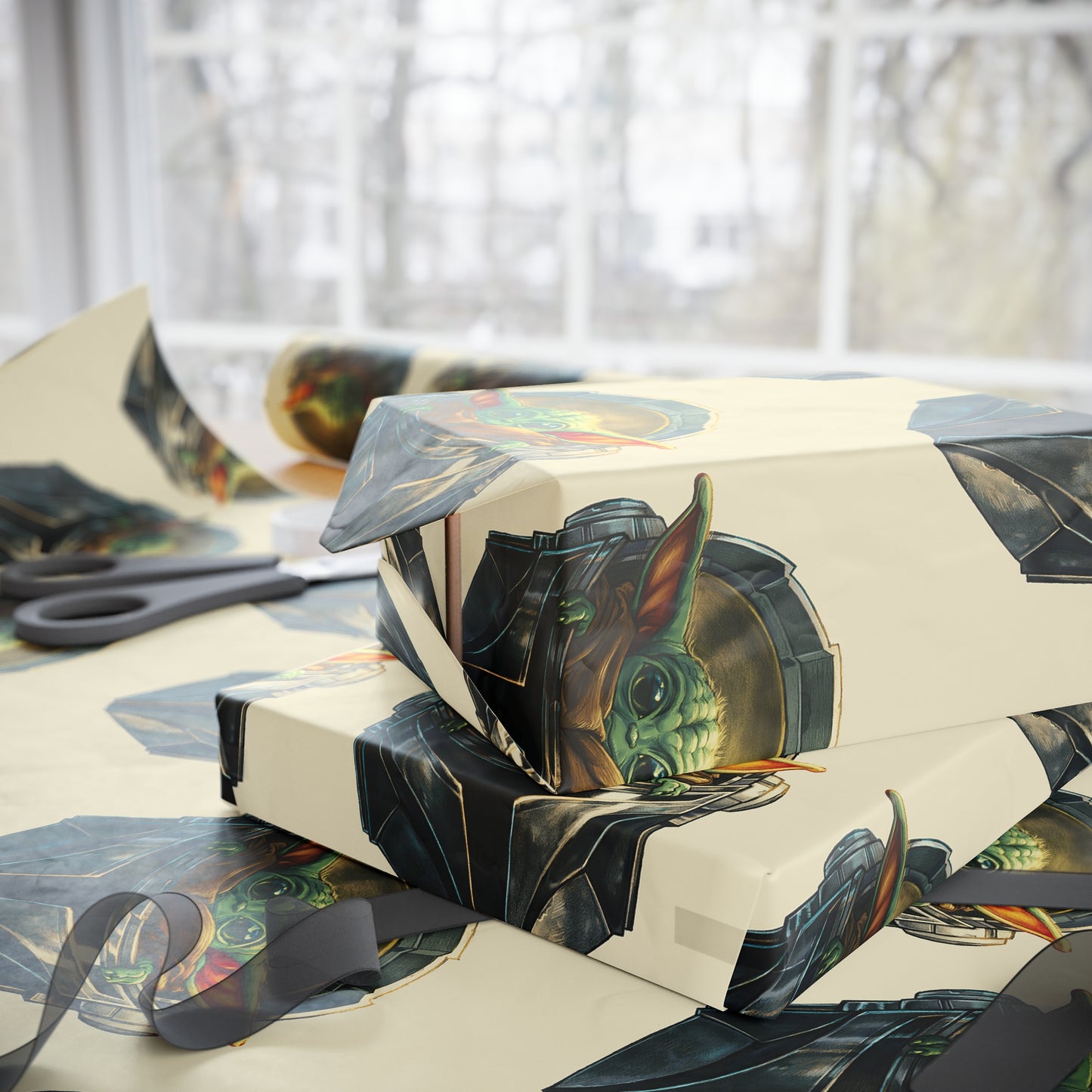 Baby Yoda Grogu Wars Mandalorian holiday present Birthday Gift Wrapping Papers