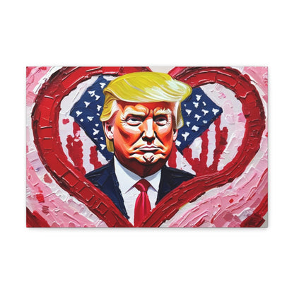 Donald Trump in the Hearts Reprint *Gemälde von Bella K. Canvas Gallery Wrap MAGA Valentinstagsgeschenk