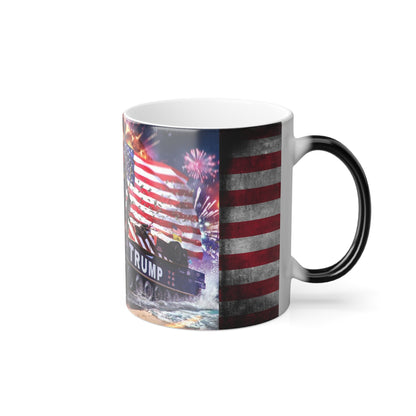 Color Morphing Trump the Warrior Hitzereagierende Kaffeetasse 11oz