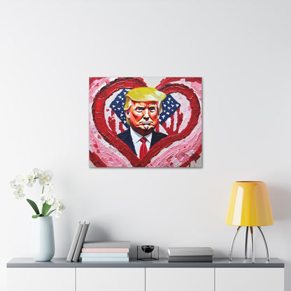 Donald Trump in the Hearts Reprint *Gemälde von Bella K. Canvas Gallery Wrap MAGA Valentinstagsgeschenk