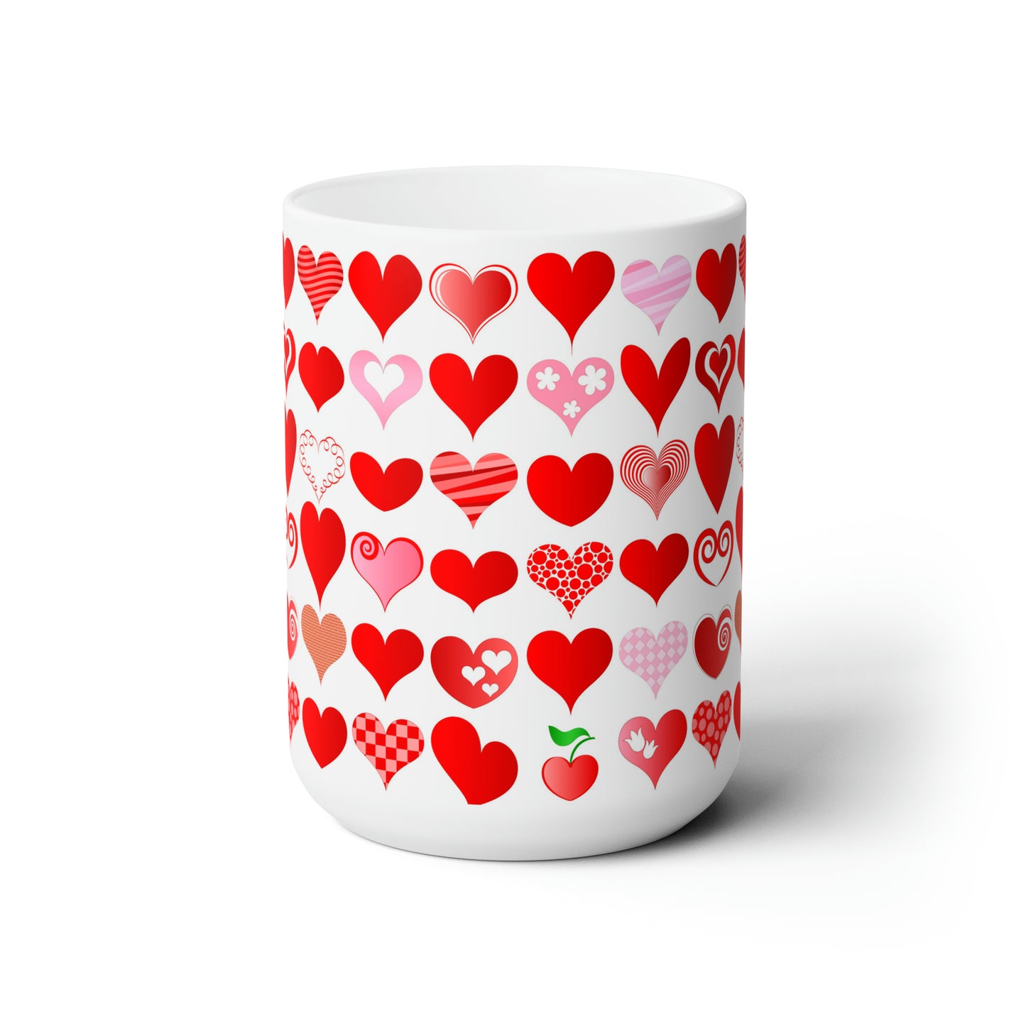 Many hearts and lots of Love Valentine's Day Jumbo Ceramic Mug White 15oz