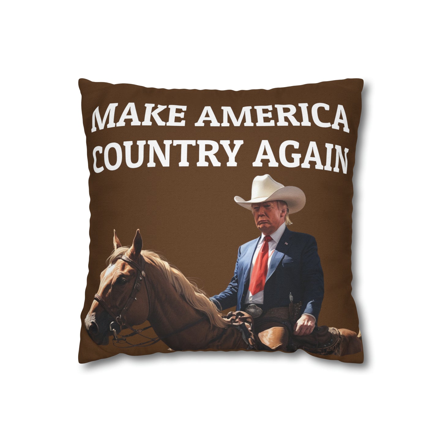 Make America Country Again Cowboy Trump 2-sided Throw Pillow Case